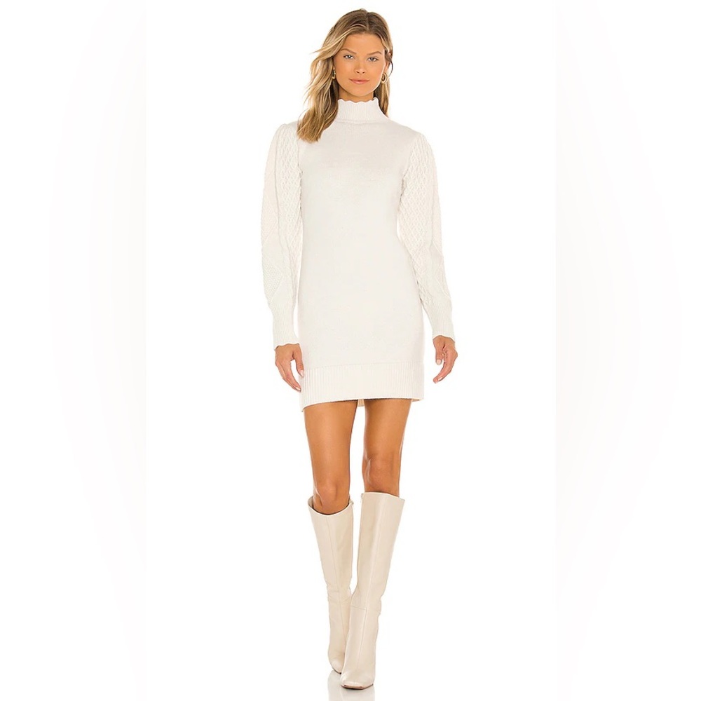 Steve Madden White Long Sleeve Sweater Dress